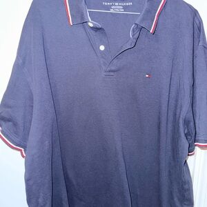 Tommy Hilfiger Dark Blue Polo with White Accents